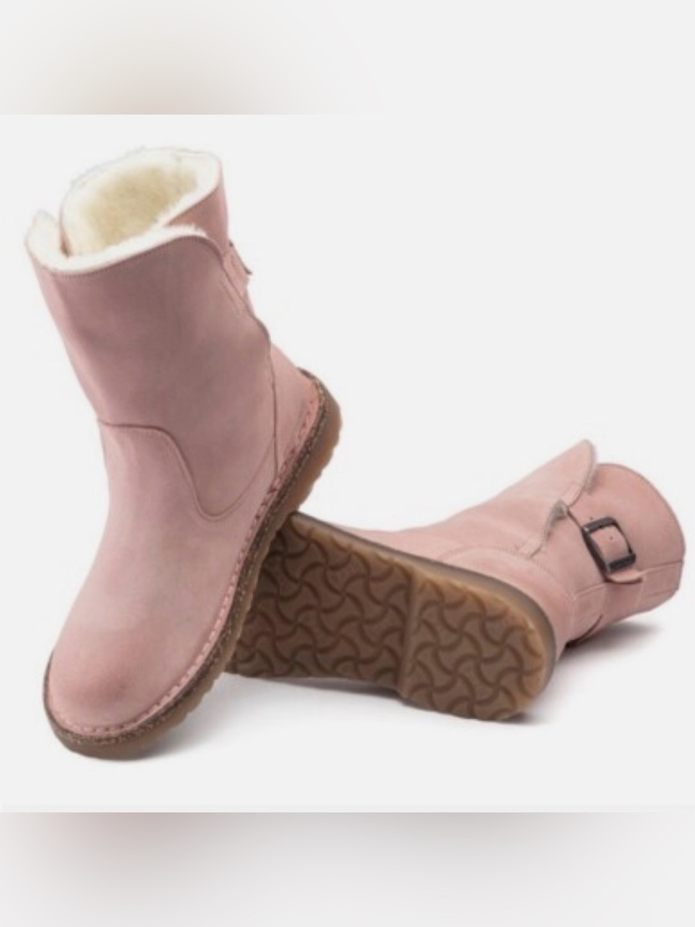 Birkenstock Pink Shearling-Lined Women's Winter Boots with Buckle